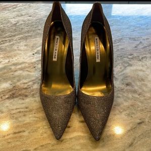 Manolo Blahnik BB 105mm Metallic Stiletto Pumps
